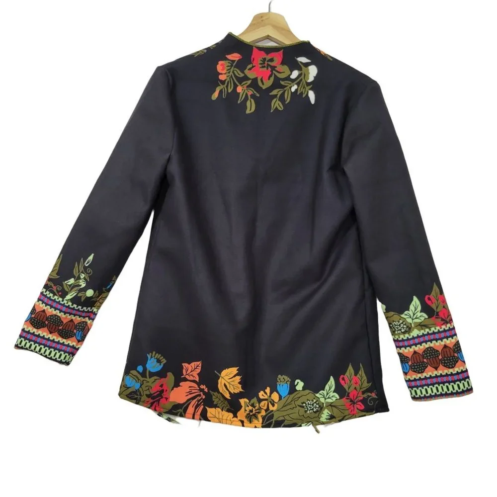 Misslook Women's Cardigan Size Small Long Sleeve Color Black